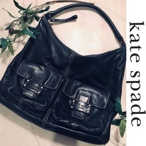 KATE SPADE // Leather Double Front Pocket Hobo Bag